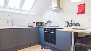 Apartment, 1 King Bed | Private kitchen | Full-sized fridge, microwave, oven, stovetop - Old Silk Apartments by Covstays (Coventry)