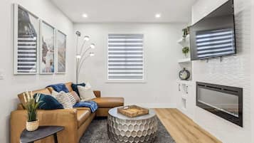 TV, fireplace, offices