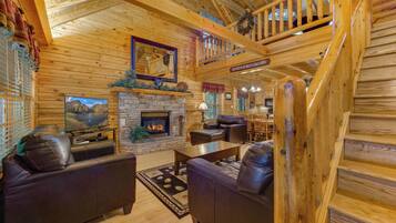 Cabana, várias camas, não aceita animais de estimação, vista para a montanha (LeConte Lookout) | Área de estar
