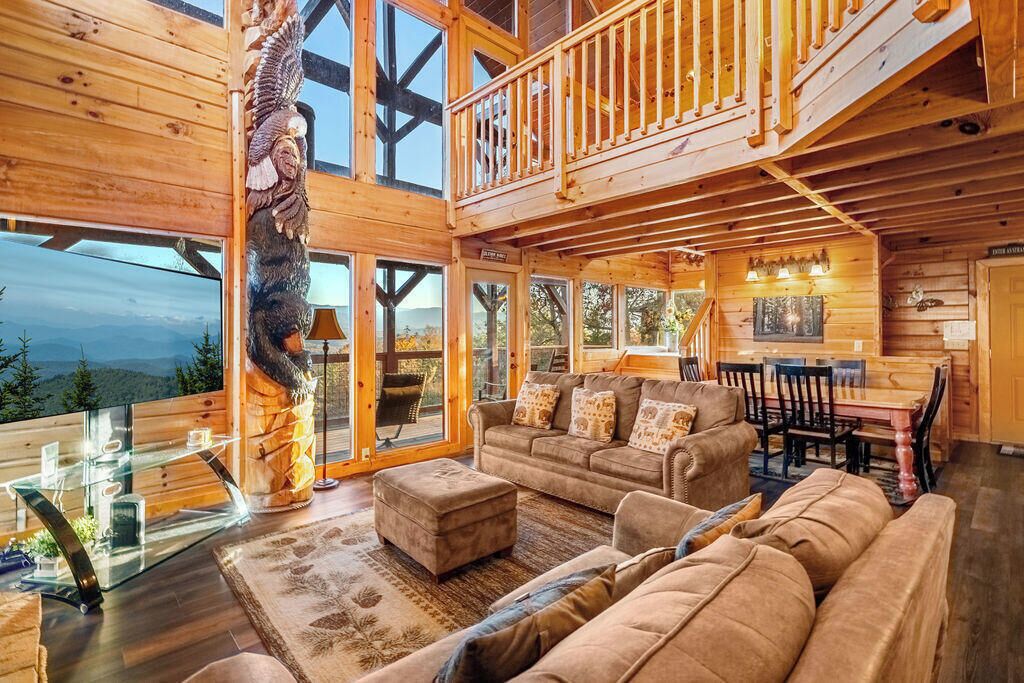 Room, Multiple Beds, Pool Access, Mountain View (Eagles View Lodge) | Living area | Fireplace