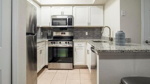 Fridge, dining tables