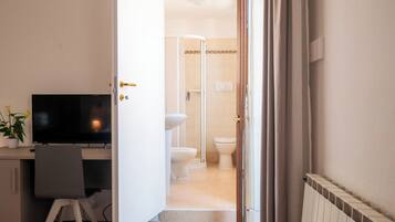Classic Twin Room, City View | Bathroom | Shower, free toiletries, hair dryer, soap