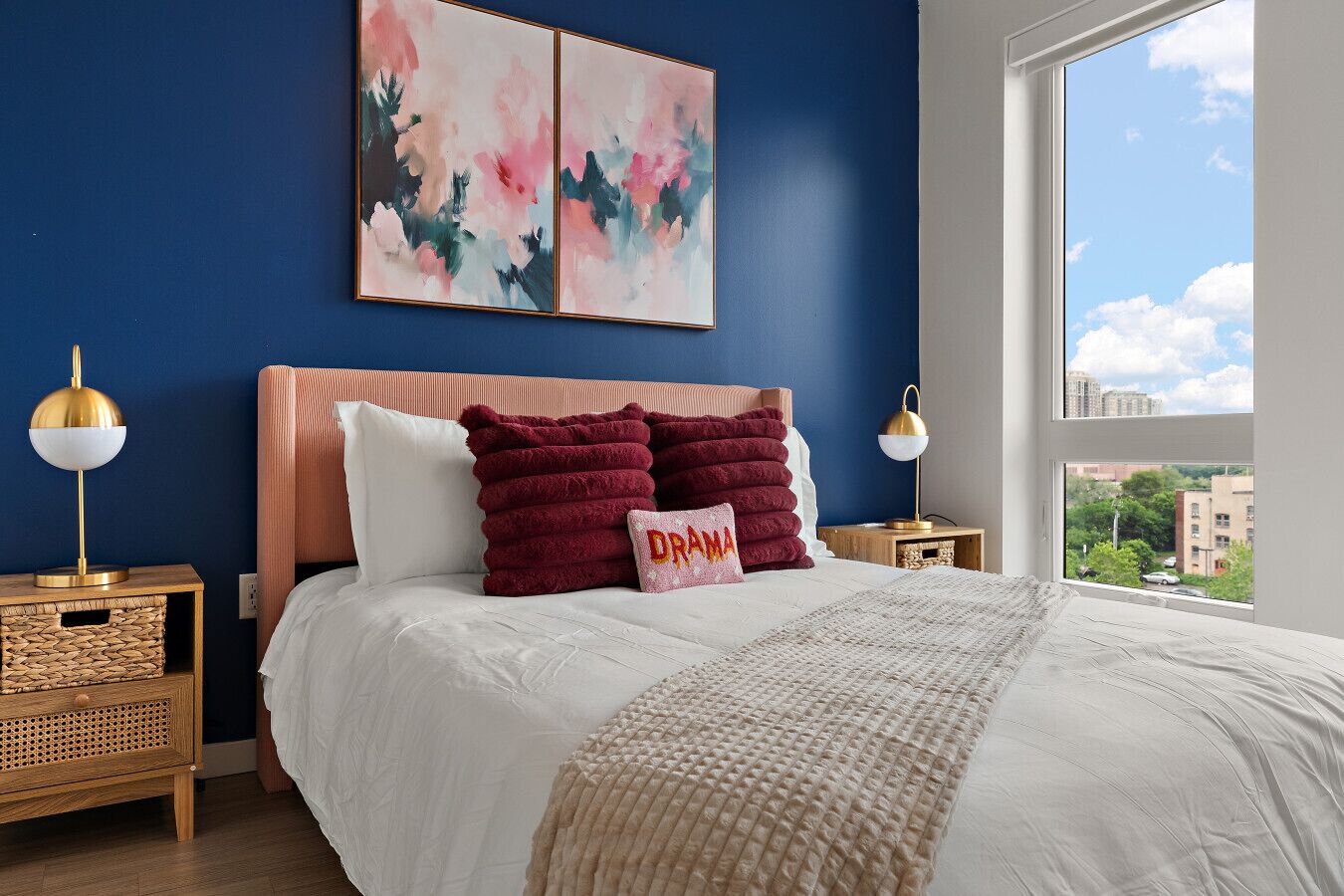 1 bedroom, desk, iron/ironing board, travel cot