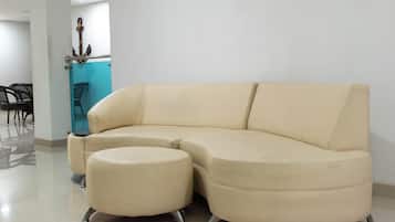 45-inch flat-screen TV with cable channels