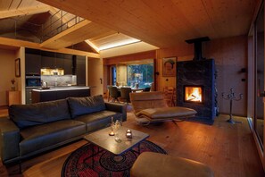 TV, fireplace - Villa SEE la vie Summ (Rheinsberg)