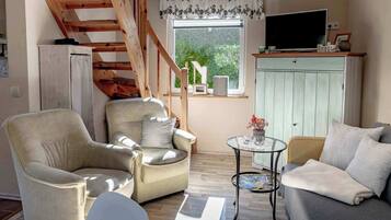 Televisión, chimenea, libros y estéreo