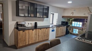 Microwave, oven, stovetop, dishwasher