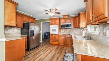 Microwave, oven, stovetop, dishwasher