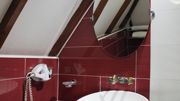 Kamar Double Deluks, 1 Tempat Tidur King | Kamar mandi | Bathtub dengan aliran air, shower pijat air,  dan pengering rambut
