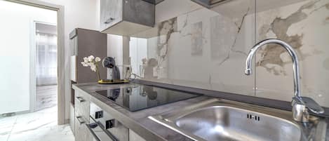 Apartment | Private kitchen | Espresso maker, coffee/tea maker, electric kettle, coffee grinder