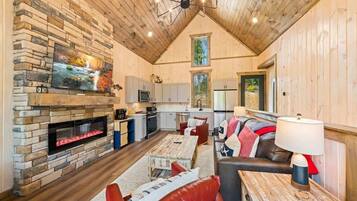 TV, fireplace, video games