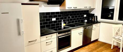 Fridge, oven, stovetop, dishwasher