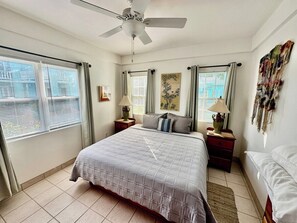 3 bedrooms, in-room safe, iron/ironing board, travel cot