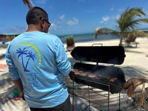 Beach nearby, sun-loungers, beach towels