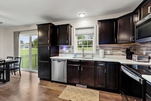 Microwave, oven, stovetop, dishwasher