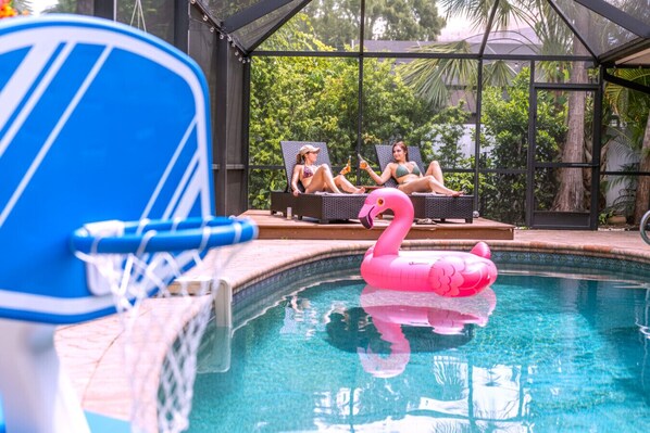Outdoor pool, a heated pool
