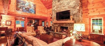 Possum Trot Lodge - Wedding & Event Venue, Lodging for 18, Stone Fireplace
