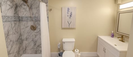 Hair dryer, towels