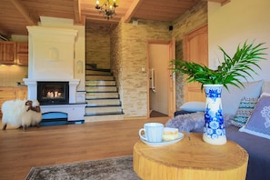Smart TV, fireplace