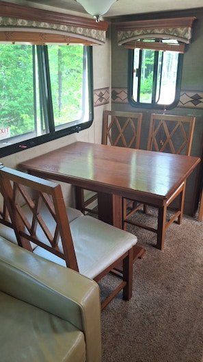 Dining - Cozy Camper setup, off grid (Dunlop)