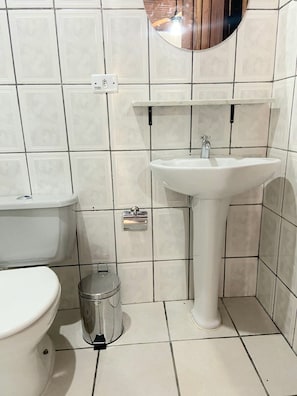 シャワー、タオル、石鹸、トイレットペーパー