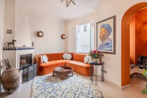 TV, fireplace, printers