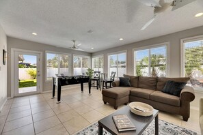 Smart TV, foosball, table tennis