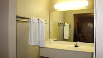 Towels, soap, shampoo, toilet paper