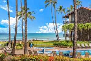 Outdoor pool, a heated pool - PK L101 Maui Ground-Floor Condo with Ocean Views (Lahaina)