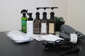 Hair dryer, towels