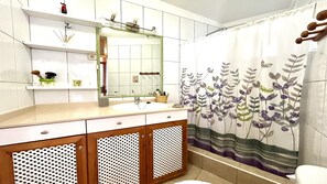 Dusche, Haartrockner, Handtücher