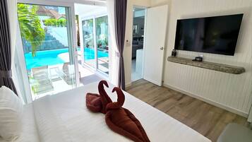 Luxury Villa, Private Pool | Cadar kapas Mesir, peralatan tempat tidur premium, busa memori