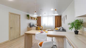 Apartment, 2 Bedrooms, City View | In-room safe, soundproofing, iron/ironing board, free WiFi