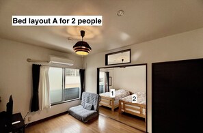 2 bedrooms, iron/ironing board, free WiFi, bed sheets