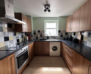 Fridge, microwave, oven, toaster