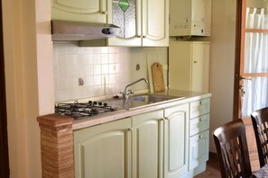 Fridge, oven, stovetop