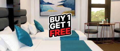 Escritorio, wifi gratis, ropa de cama