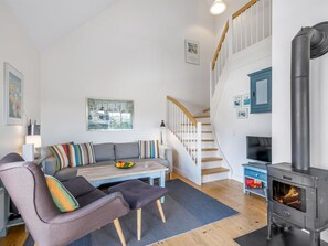 Televisión y chimenea 