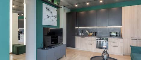 Comfort appartement, uitzicht op de stad | Televisie