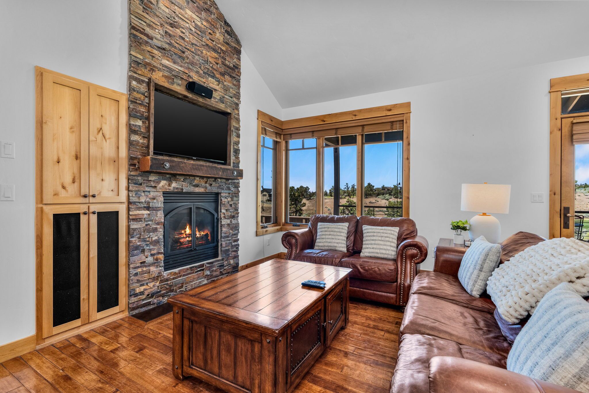 智能电视、壁炉、办公室