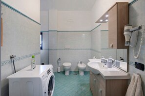 Ducha, secador de pelo y toallas