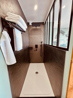 Sèche-cheveux, serviettes fournies