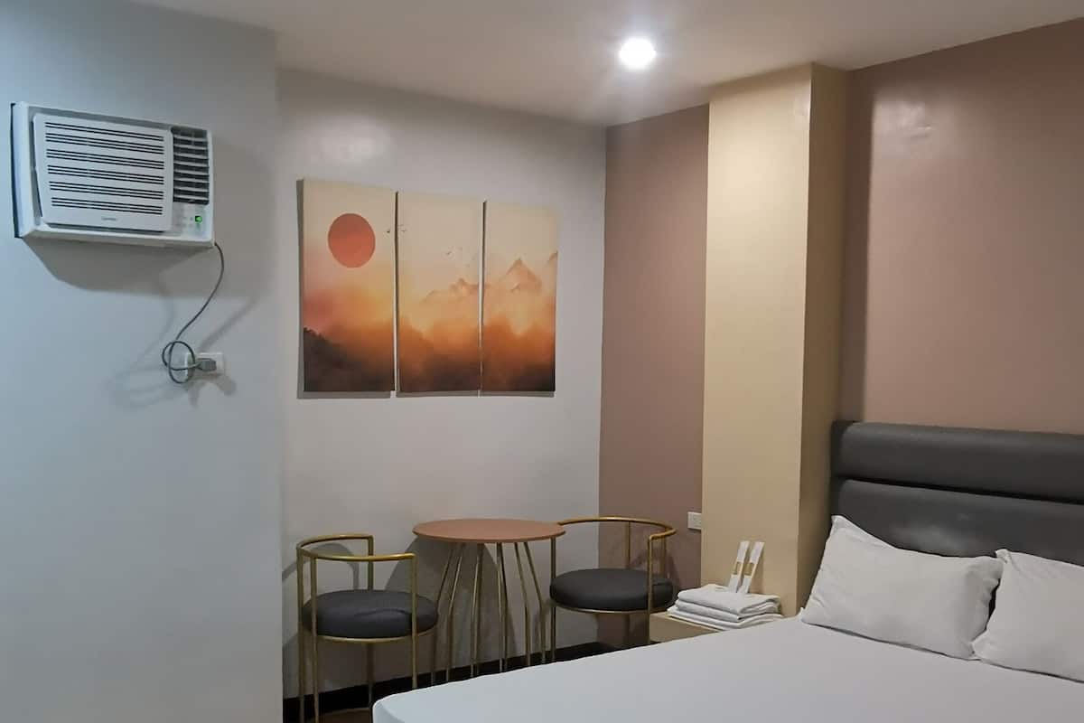 Premium bedding, desk, free WiFi, bed sheets