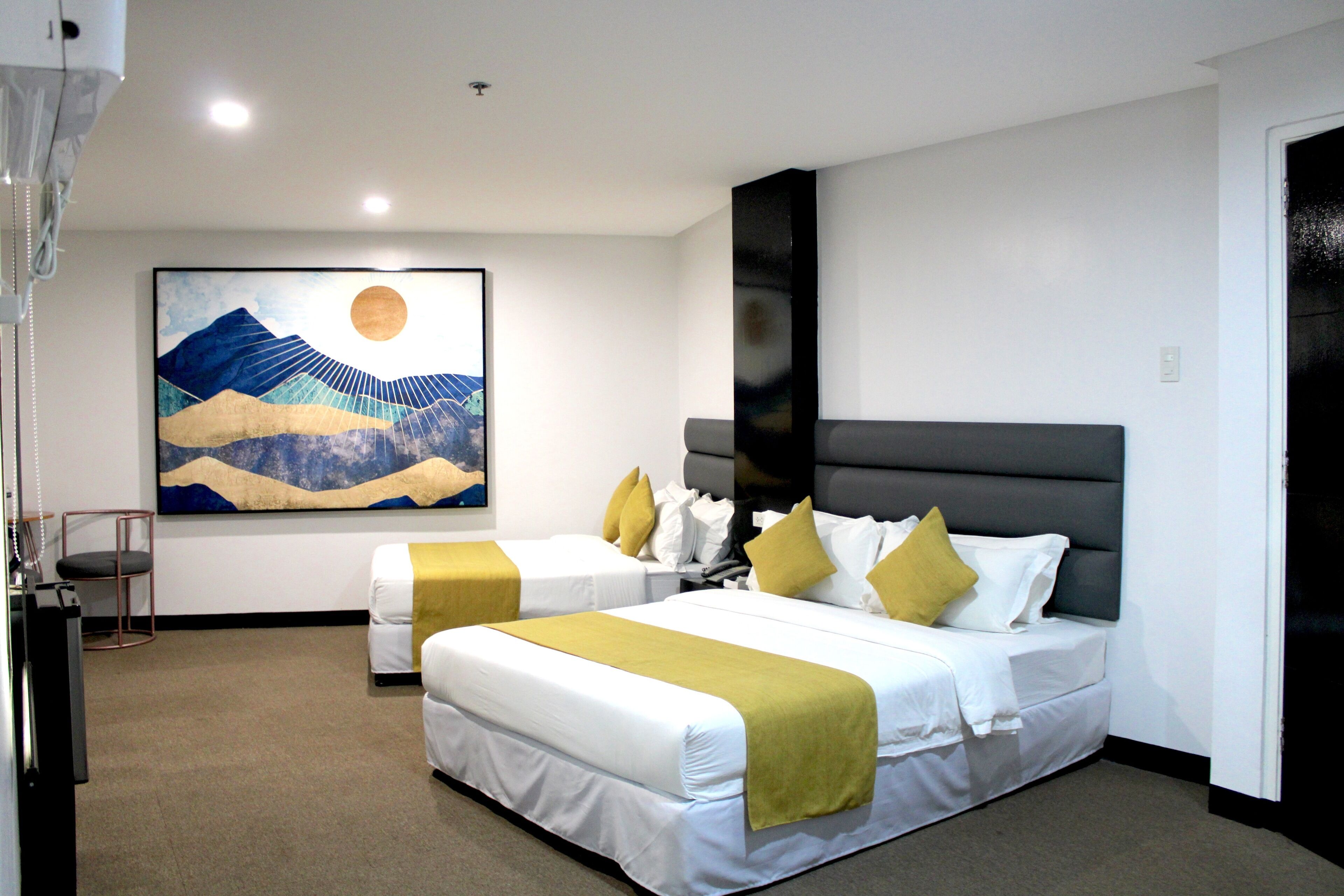 Premium bedding, desk, free WiFi, bed sheets