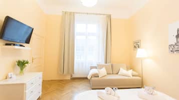 Comfort-Apartment, 1 Schlafzimmer | Zimmersafe, Verdunkelungsvorhänge, Bügeleisen/Bügelbrett