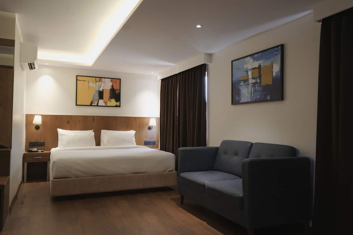 Premium-værelse | Skrivebord, arbejdsområde til bærbare computere, gratis Wi-Fi