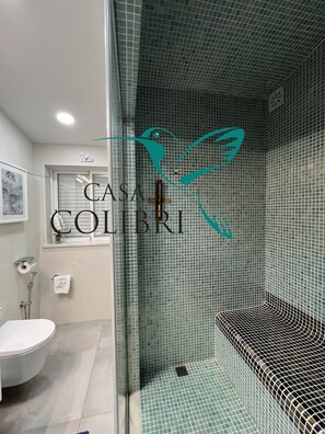 Hair dryer, towels, toilet paper
