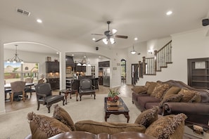 House, 4 Bedrooms, Patio, Pool View | Living room - Unforgettable Memories & Easy Living (Tulsa)