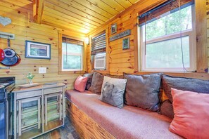 House (0 Bedroom) | Interior - Tiny Home w/ Private Sauna in Woods of Newport! (Newport)