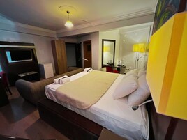 Comfort Double Room, Balcony, City View | Desk, laptop workspace, blackout drapes, iron/ironing board